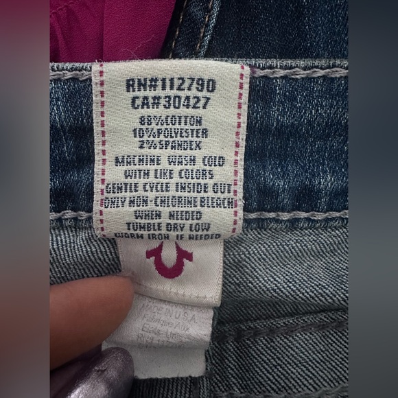 Tru Religion Vintage Women Straight Jeans Low Rise Y2K Blue Size 27 - Picture 9 of 11